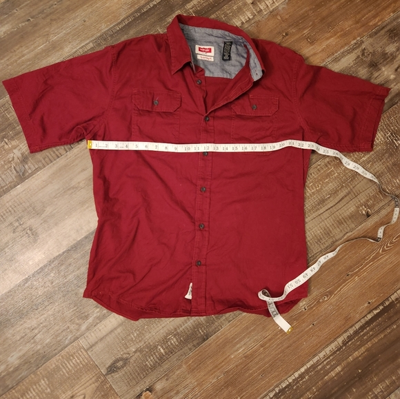 Wrangler dark red button down shirt Size Large - Picture 4 of 5